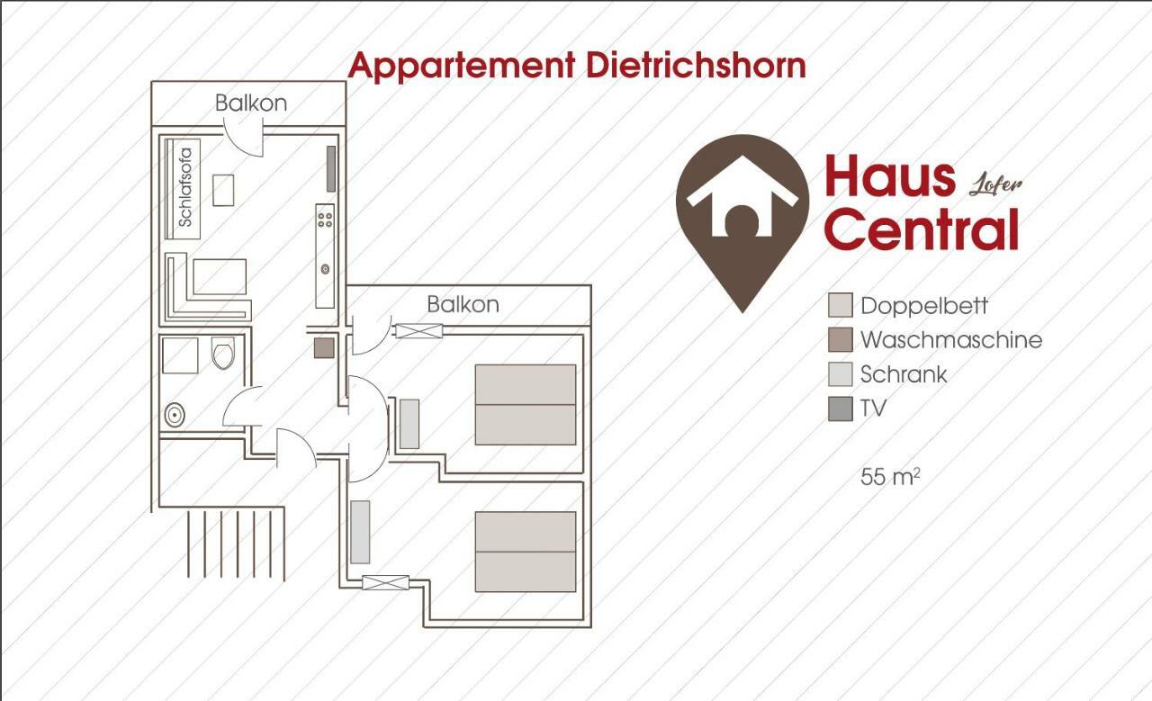 Haus Central Lofer Bagian luar foto